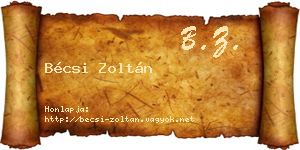 Bécsi Zoltán névjegykártya