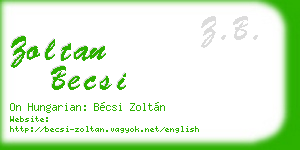 zoltan becsi business card