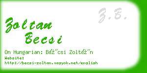 zoltan becsi business card